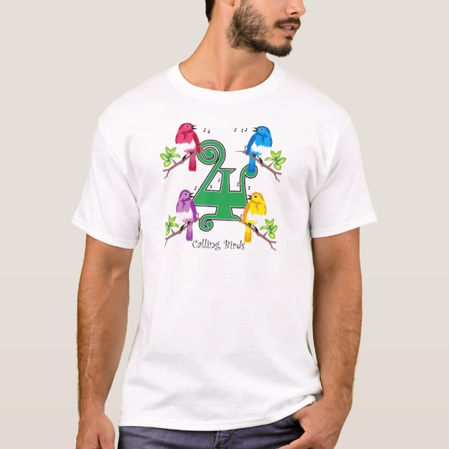 Camiseta 4 pájaros de llamada (Anverso)