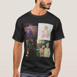 Camiseta 4 Personalizado de Collage de fotos familiar moder