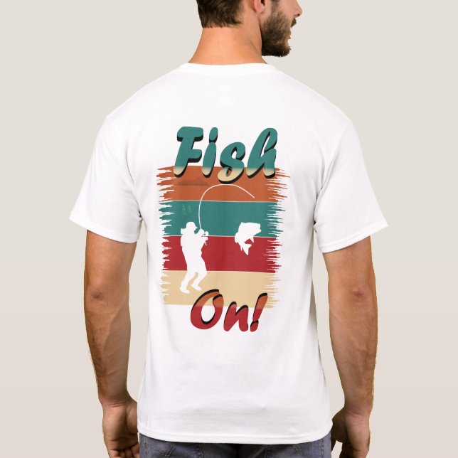 Camiseta 4 Pescado Rústico En La Pesca Con NOMBRE Personali (Reverso)