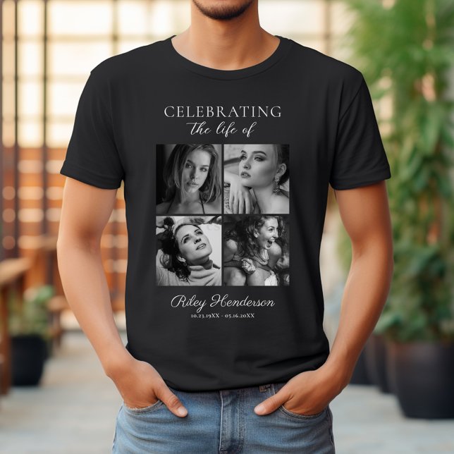 Camiseta 4 Photo Celebration of Life Funeral Black (Subido por el creador)
