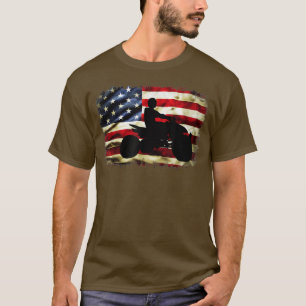 Camiseta 4 ruedas quad de bandera estadounidense vintage al