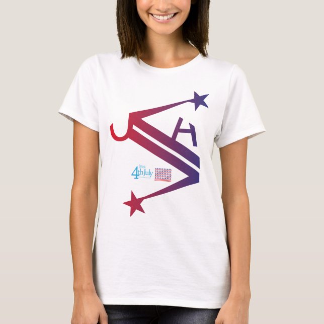 Camiseta 4 th July usa/eeuu texto simplificado by Masanser (Anverso)