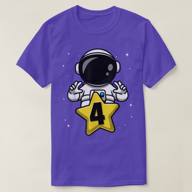 Camiseta 4 Year Old Birthday Boy Astronaut  4th Bday Party  (Diseño del anverso)