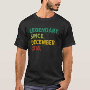 Camiseta 4 Years Old  Legend Since December 2018 4th Birthd