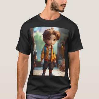 Camiseta 4D Fotógrafo de cuerpo completo Chibi Boy T-Shirt