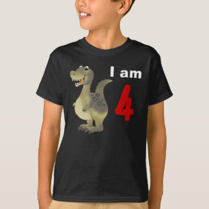 Camiseta 4ta idea del regalo del dinosaurio del cumpleaños