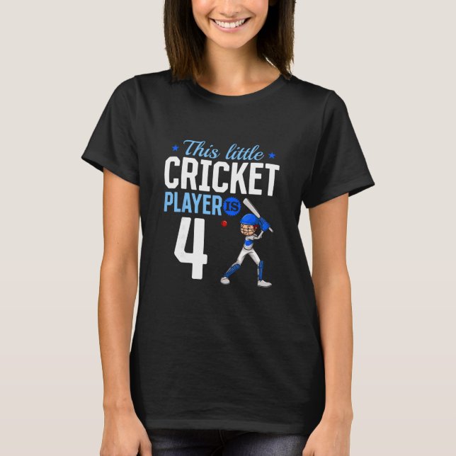 Camiseta 4th Birthday Cricket Player  (Anverso)