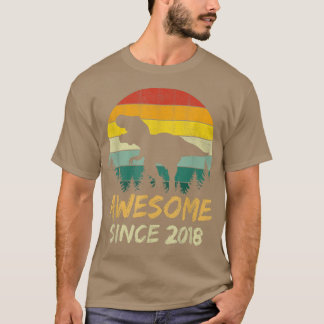 Camiseta 4th Birthday Gift Boy Dinosaur 4 Year Old Awesome 