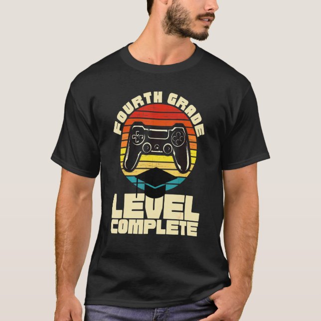 Camiseta 4th Fourth Grade Level Complete Graduation Video G (Anverso)