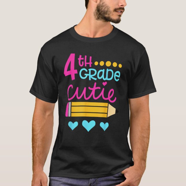 Camiseta 4th Grade Cutie First Day of School Back to School (Anverso)