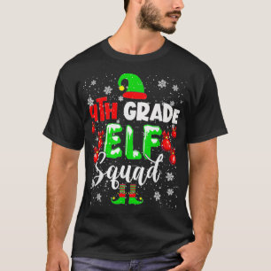 Camiseta 4th Grade ELF Squad Funny Christmas ELF Kids Teach