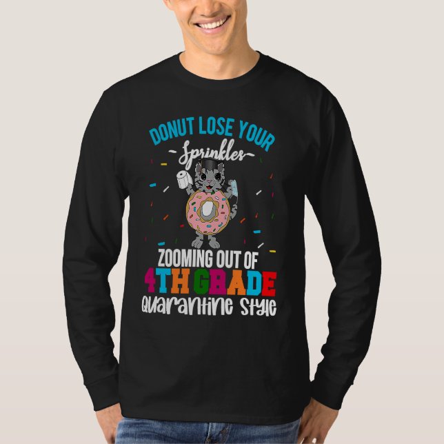 Camiseta 4th Grade Graduation Quarantine Donut Kitty Meme G (Anverso)