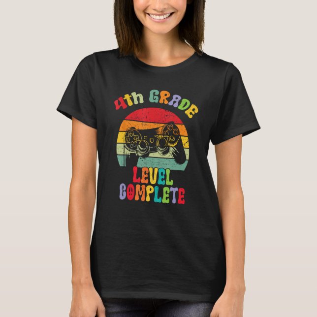 Camiseta 4th Grade Level Complete groovy Last Day Of School (Anverso)