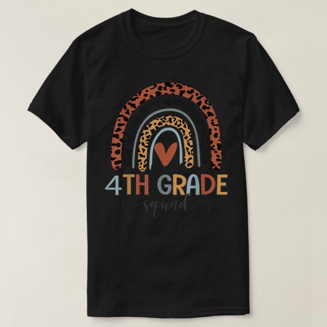 Camiseta 4th Grade Squad Boho Rainbow Back To School T-Shir (Diseño del anverso)