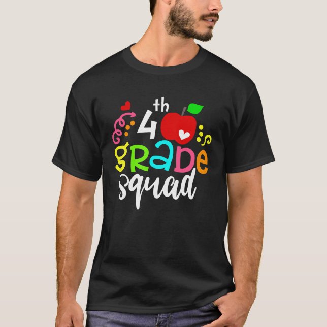 Camiseta 4th Grade Squad Fourth Grade Team Back To School (Anverso)