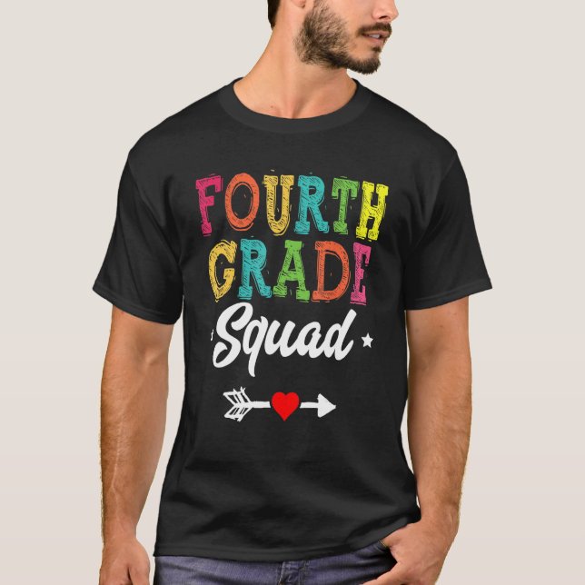 Camiseta 4th Grade Squad Fourth Teacher Student Team Back T (Anverso)