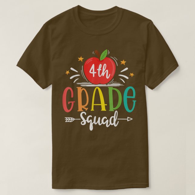 Camiseta 4th Grade Squad Funny Back To School Teachers Stud (Diseño del anverso)