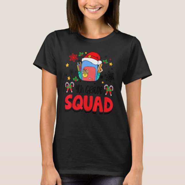Camiseta 4th Grade Squad Group Matching Christmas Pajama Pa (Anverso)