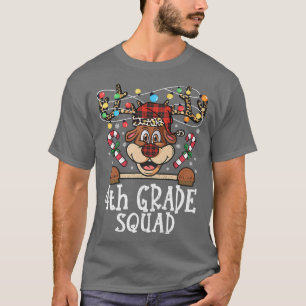 Camiseta 4th grade Squad Reindeer Christmas Teacher squad X