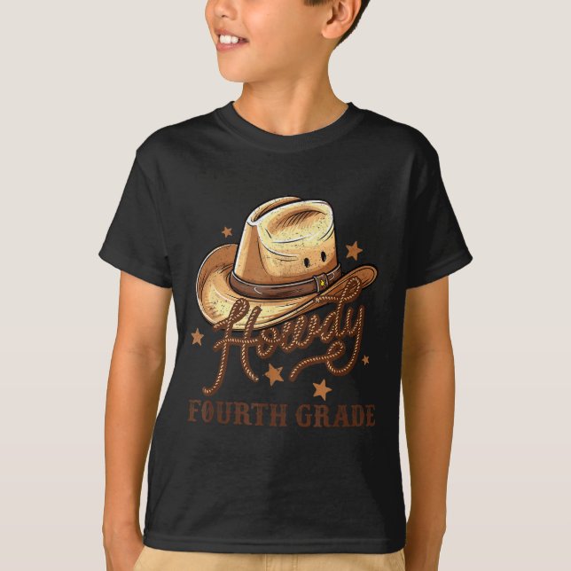 Camiseta 4th Grade Teacher Rodeo Country Western Howdy Four (Anverso)