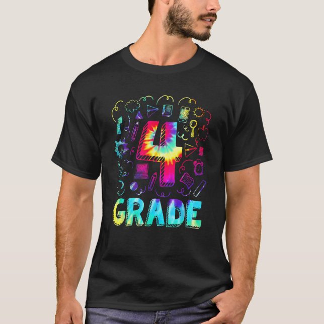 Camiseta 4th Grade Tie Dye Back To School Student Teacher B (Anverso)