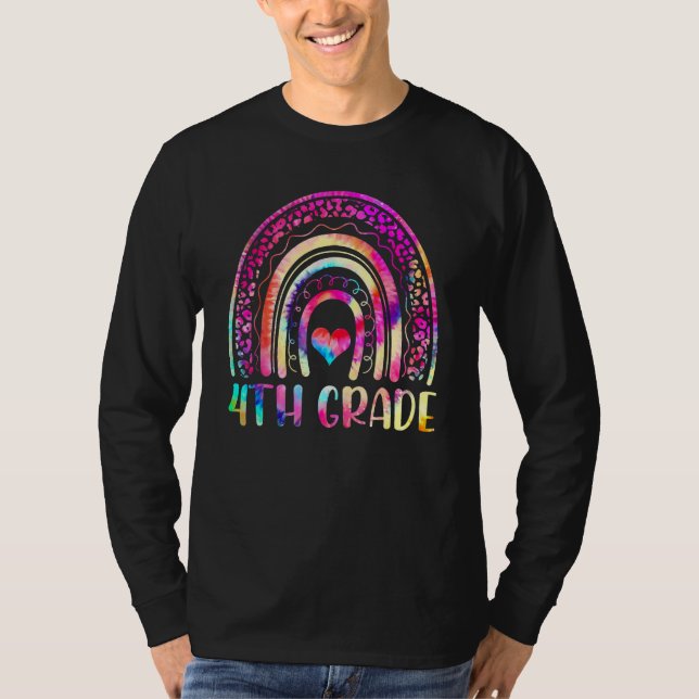 Camiseta 4th Grade Tie Dye Rainbow Welcome Back To School T (Anverso)