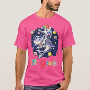 Camiseta 4th Grade Unicorn Astronaut With A Shark In Space 