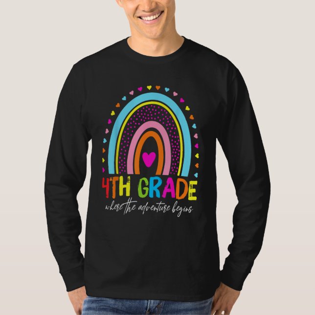 Camiseta 4th Grade Where The Adventure Begins Back To Schoo (Anverso)