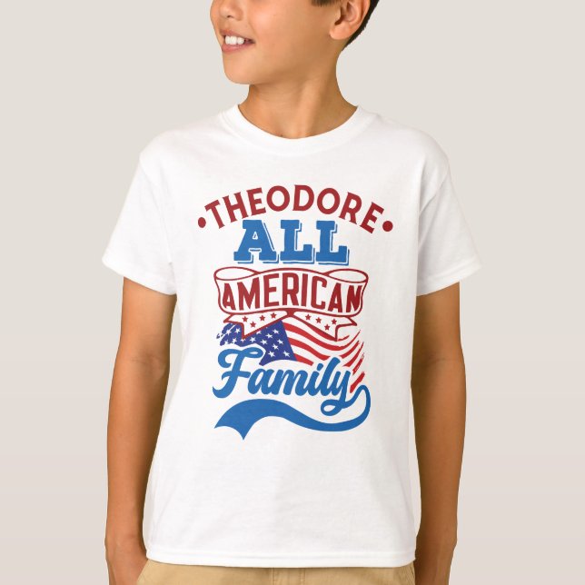 Camiseta 4th july All american family patriotic matching (Anverso)