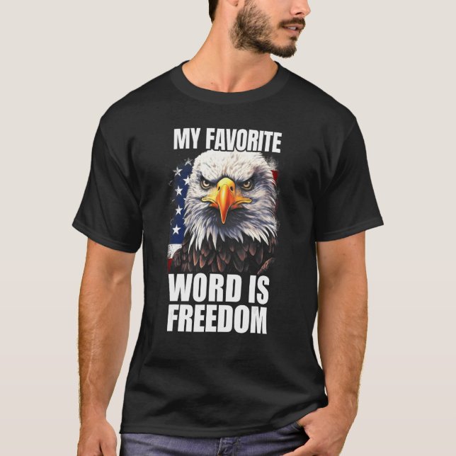 Camiseta 4th July America Celebration USA Flag Bald Eagle F (Anverso)
