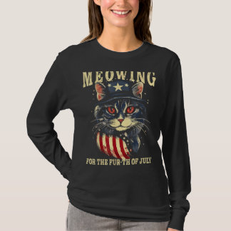 Camiseta 4th July Cat Lover, Meowing For The Fur-th Of July