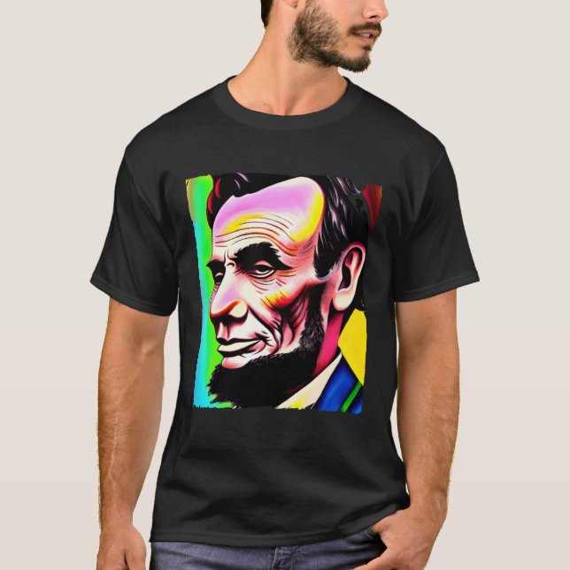 Camiseta 4th of July Abraham Lincoln Art Painting (Anverso)
