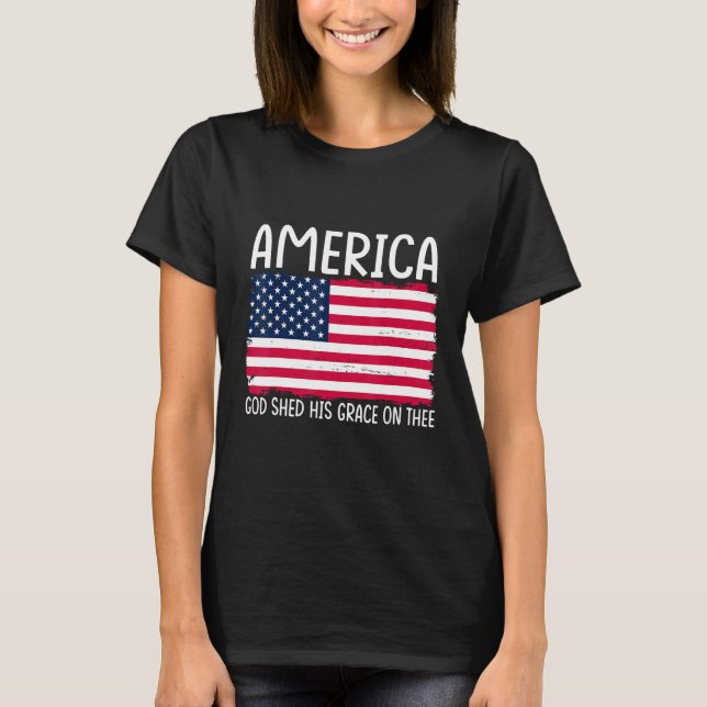 Camiseta 4th of July America God Shed His Grace on Thee 1 (Anverso)