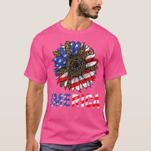 Camiseta 4th Of July America Sunflower US Patriotic America