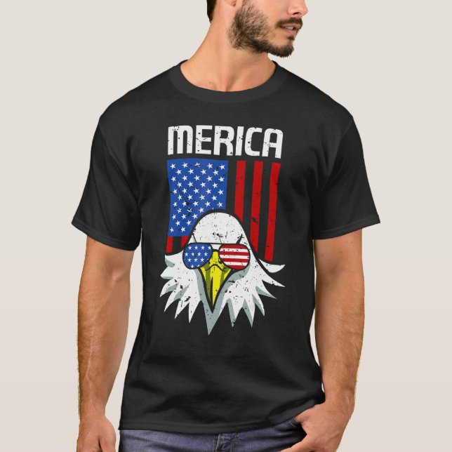 Camiseta 4th of July American Flag Bald Eagle Mullet 4th Ju (Anverso)