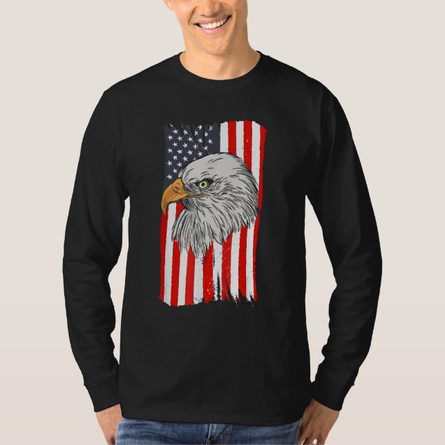 Camiseta 4th Of July American Flag Patriotic Eagle USA Cool (Anverso)