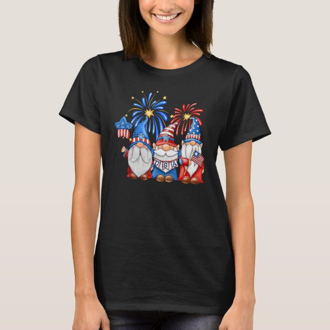 Camiseta 4th Of July American Gnomes Celebrating Independen (Anverso)