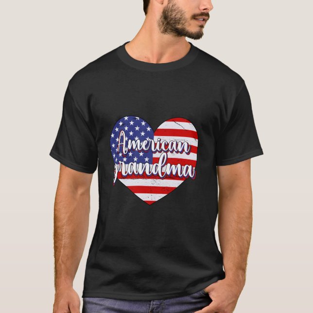 Camiseta 4Th Of July American Grandma He American Flag (Anverso)