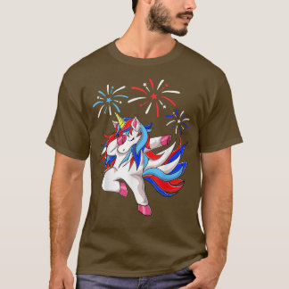 Camiseta 4th of July Americorn USA America Unicorn July 4th