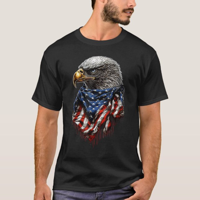 Camiseta 4th Of July Bald Eagle American US Flag Country 4t (Anverso)