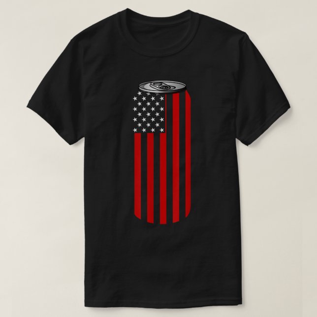 Camiseta 4TH Of July Beer Can Flag T-Shirt (Diseño del anverso)