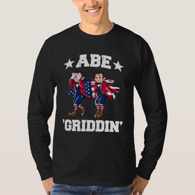 Camiseta 4th of July Benjamin Franklin Griddy Ben Griddin   (Anverso)