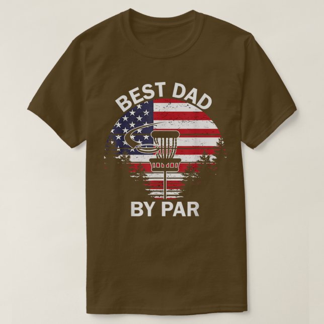 Camiseta 4th Of July Best Dad By Par Disc Golf Tee Men Fath (Diseño del anverso)