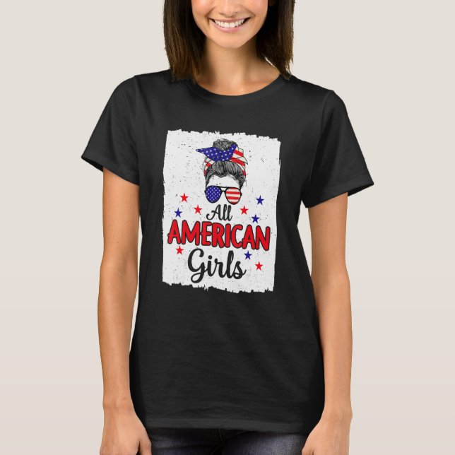 Camiseta 4th of July Bleached Daughter USA All American Gir (Anverso)