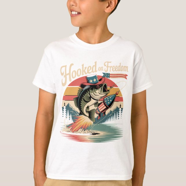Camiseta 4th of July Cowboy Bass Shirt  (Anverso)