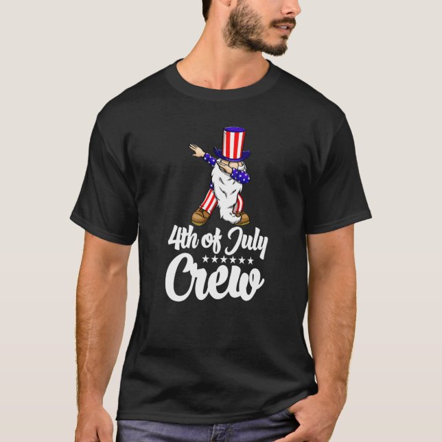 Camiseta 4th Of July Crew Gnome  Women America Flag Love  1 (Anverso)