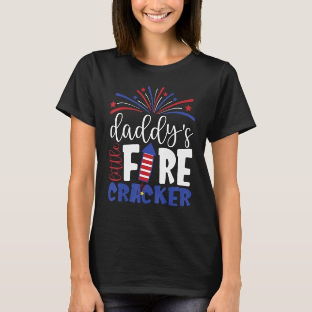 Camiseta 4th of July Daddy's Little Firecracker Toddler Kid (Anverso)