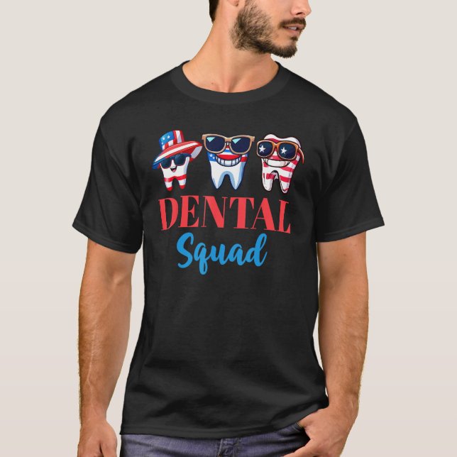 Camiseta 4th Of July Dentist  American Patriotic Dental Squ (Anverso)