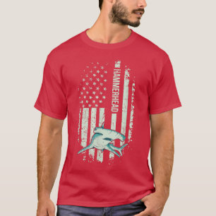 Camiseta 4th of July Design for a Patriotic Hammerhead Shar