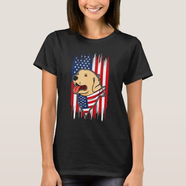 Camiseta 4th of July Dog USA Independence Day American Holi (Anverso)